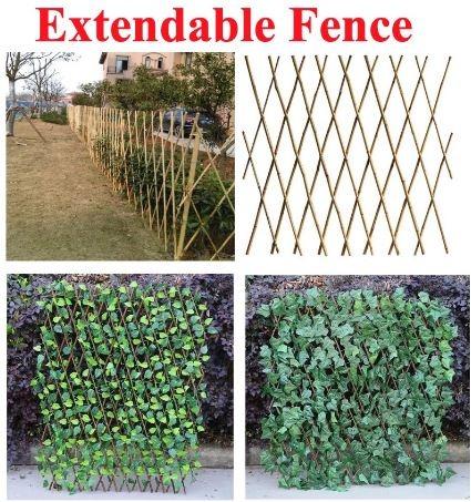 Artificial Leaves Extendable Fence Expandable Faux Ivy Privacy Fence ...