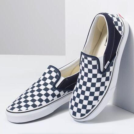 AUTHENTIC Vans Kids Classic Slip On Checkerboard Parisian Night True White