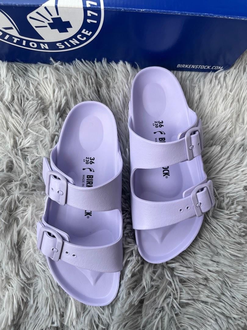 birkenstock arizona eva purple fog