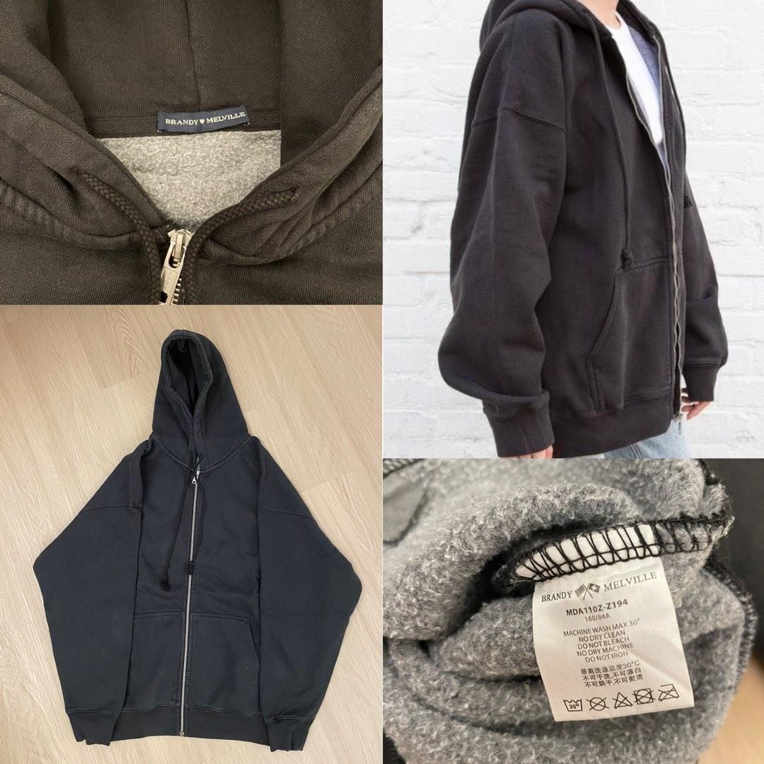BNWOT Brandy Melville Christ oversized zip up hoodie sweater, Women's  Fashion, Coats, Jackets and Outerwear on Carousell