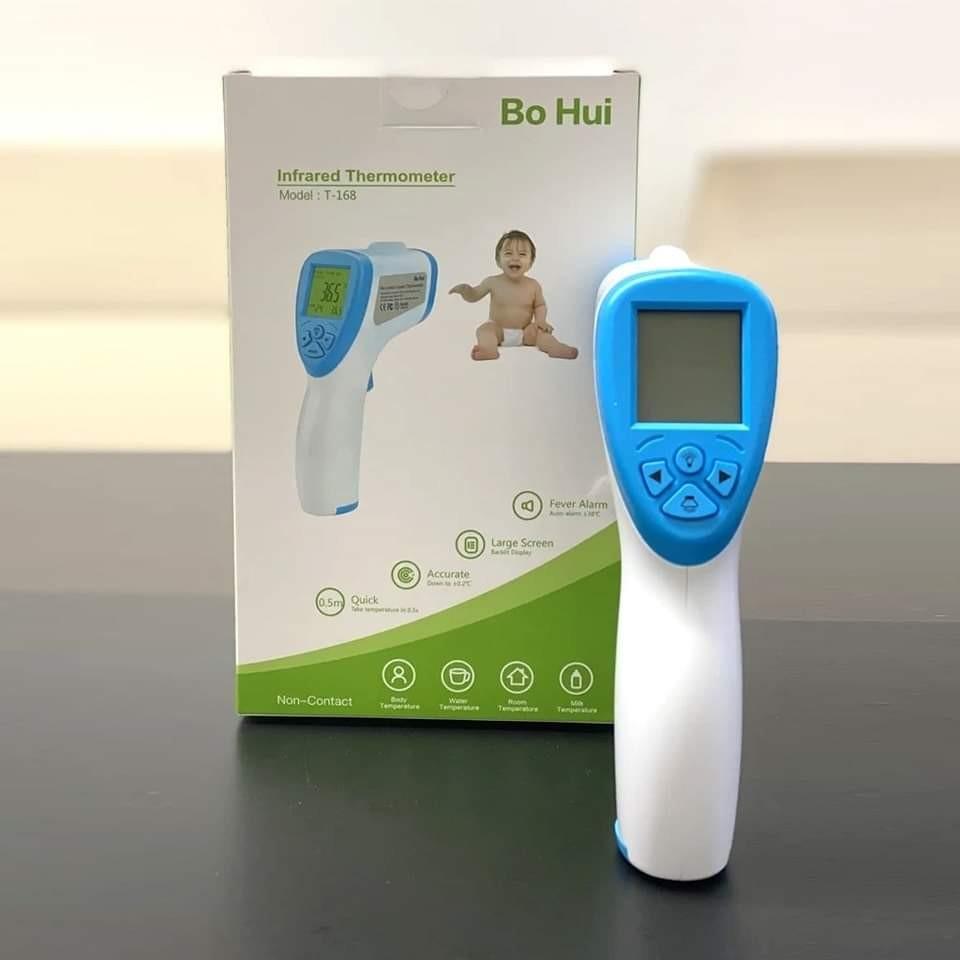Bo Hui ForeHead Thermometer (Category: Thermometers) located in Manila. Submitted by larascollection0920 (Listing ID 1193580200, Image 2). Description: Bo Hui T-168 Non-Contact Infrared Forehead Body Thermometer Thermal Scanner Main Features - Suitable for both infants and adults. - Can measure the temperature of body surface accurately. - Fast and accurate measurement to obtain correct result instantly. - LCD screen display with backlight, it is