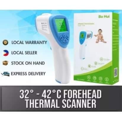Bo Hui ForeHead Thermometer (Category: Thermometers) located in Manila. Submitted by larascollection0920 (Listing ID 1193580200, Image 1). Description: Bo Hui T-168 Non-Contact Infrared Forehead Body Thermometer Thermal Scanner Main Features - Suitable for both infants and adults. - Can measure the temperature of body surface accurately. - Fast and accurate measurement to obtain correct result instantly. - LCD screen display with backlight, it is