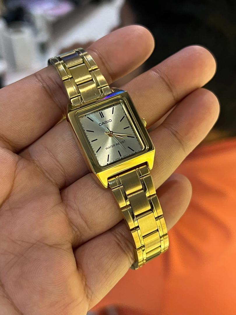 CASIO Analog Gold Stainless Steel Ladies Watch ( Gold Dial Stick ) LTP