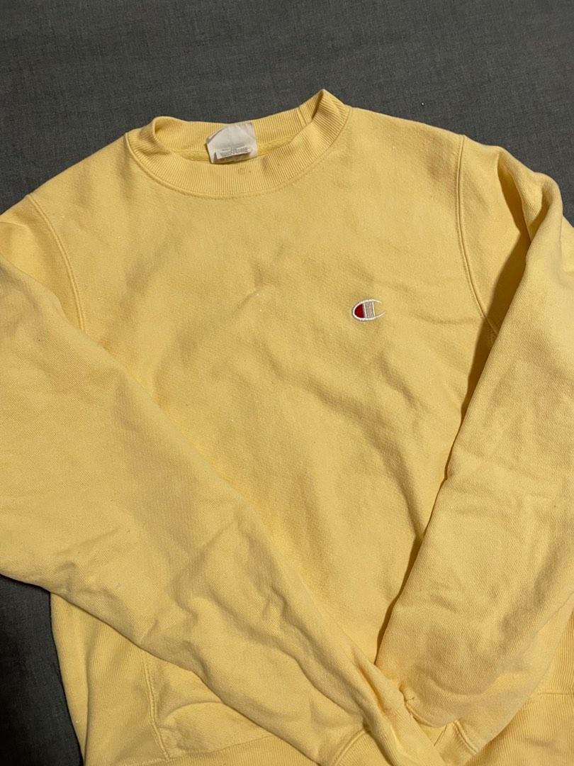 Pastel yellow store champion crewneck