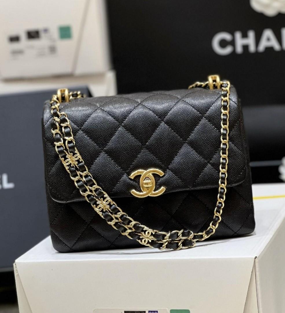 Chanel 22K Coco First mini flap bag (black caviar)