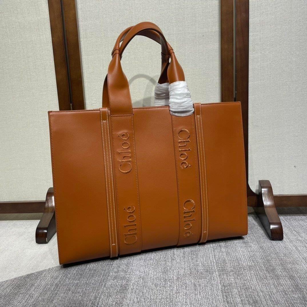 Chloe woody open shopper handbag versatile shopper tote document briefcase leather laptop bag