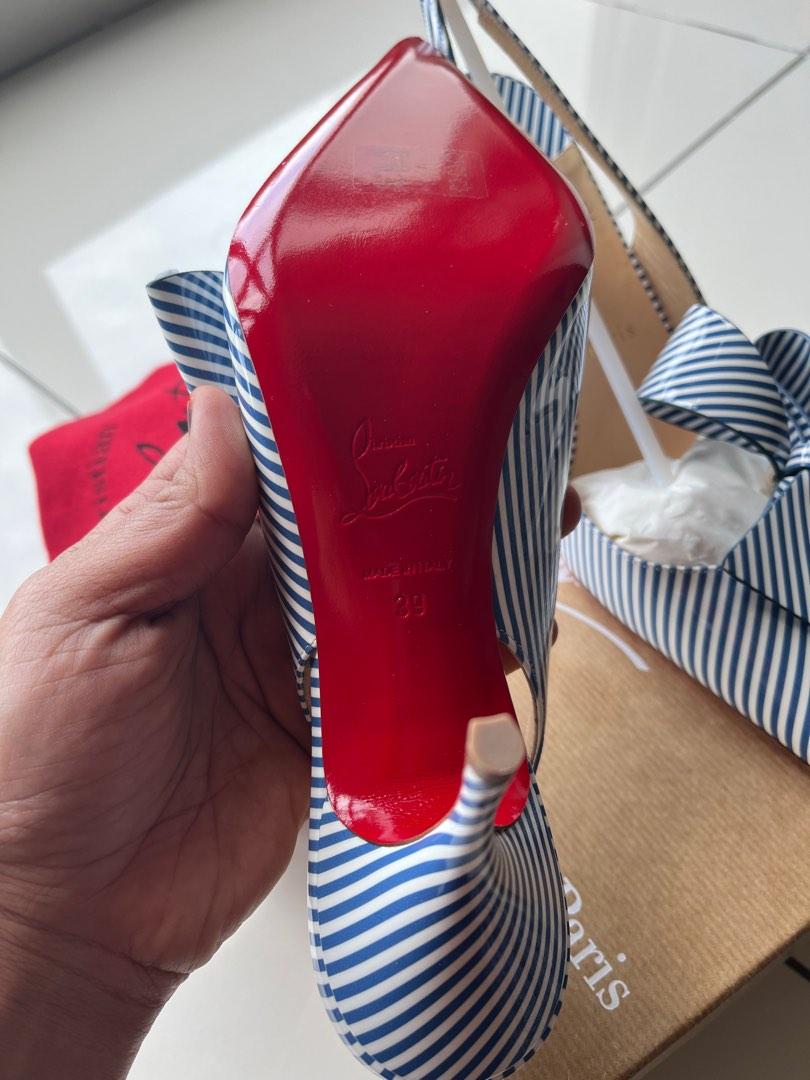 Authentic Clare Nodo 80 Pat Stripes Christian Louboutin