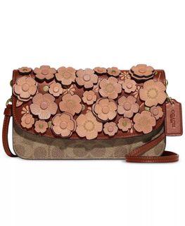 COACH C8565 專櫃款Hayden Crossbody In Signature Canvas 茶花斜背包