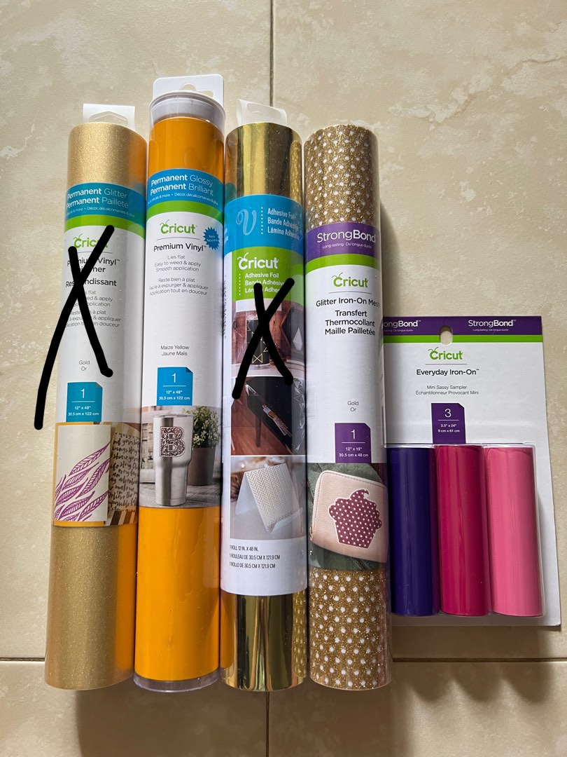 Cricut Vinyl, Adhesive Foil, Ironons, Hobbies & Toys, Stationery