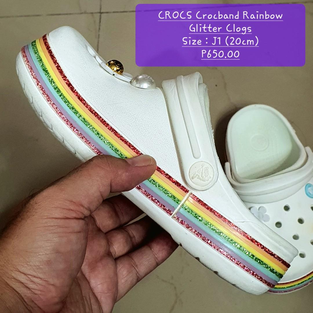 Crocband rainbow glitter deals