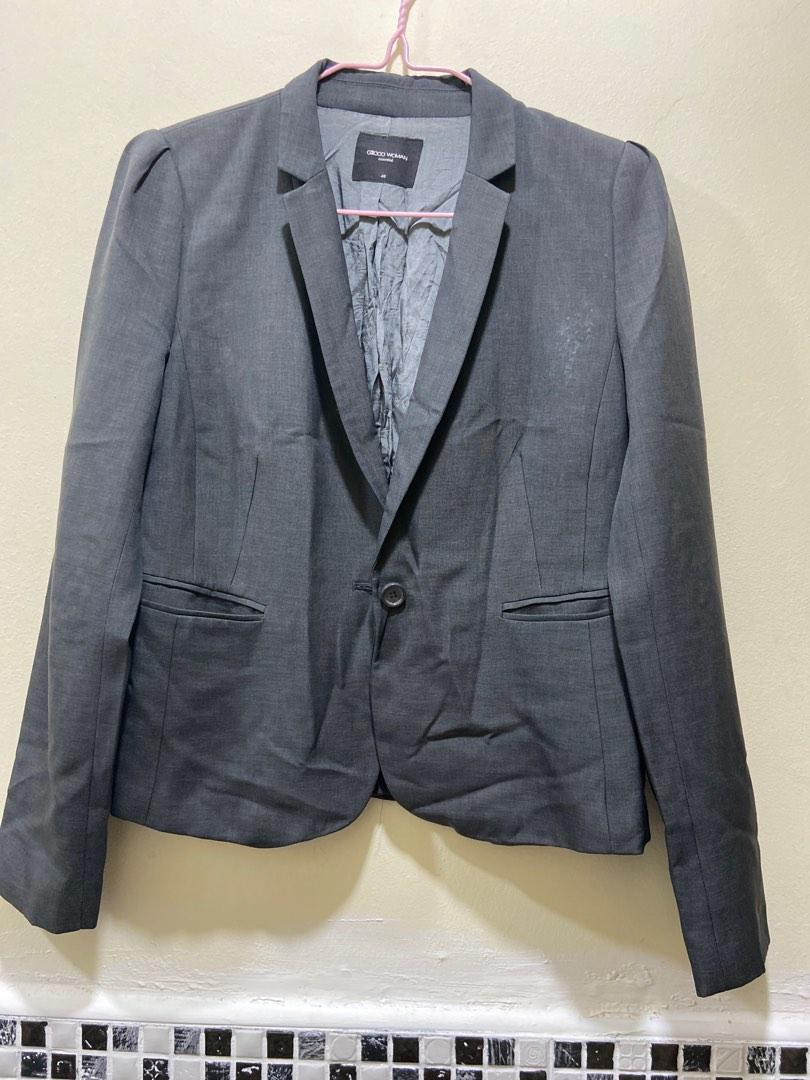 Dark Grey Blazer, Women's Fashion, Coats, Jackets and Outerwear on