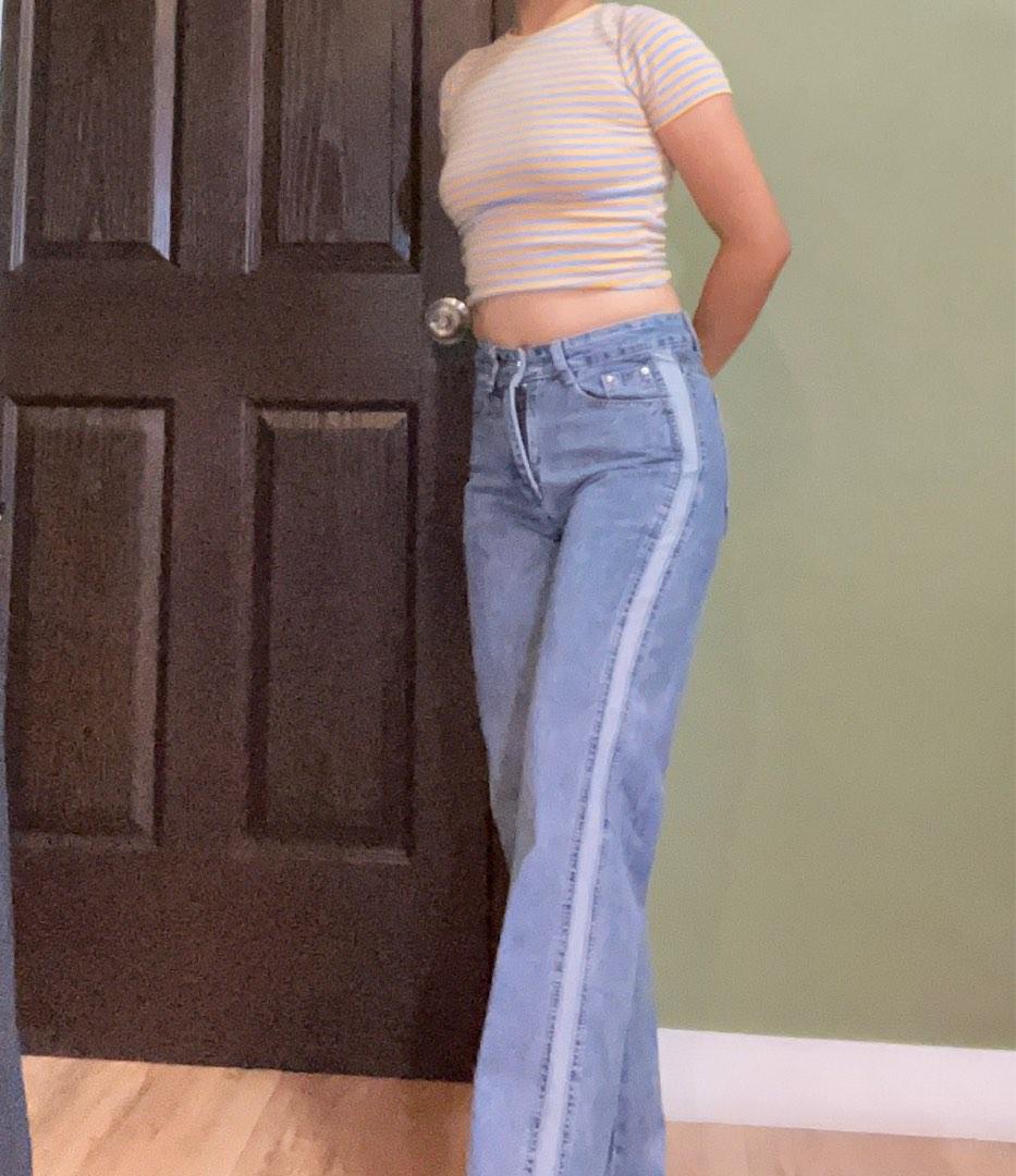 Jeans with white line on side new arrivals