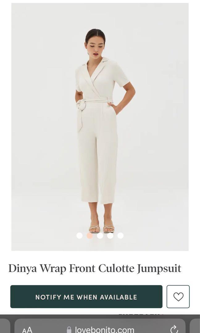 Wrap front sale culotte jumpsuit