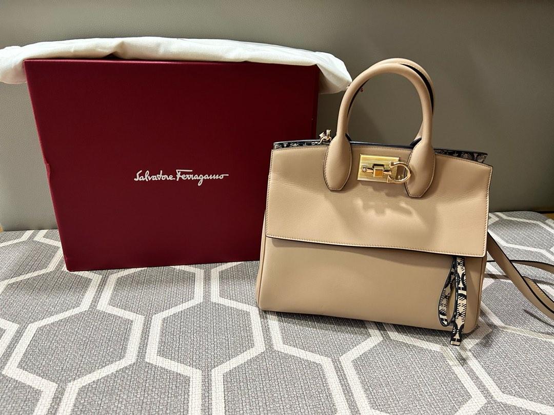 Ferragamo studio bag almond small, Luxury, Bags & Wallets on Carousell