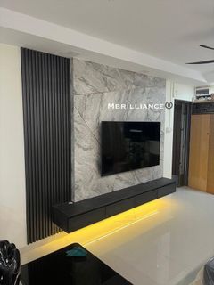 Fluted panels feature wall tv consoles Collection item 3