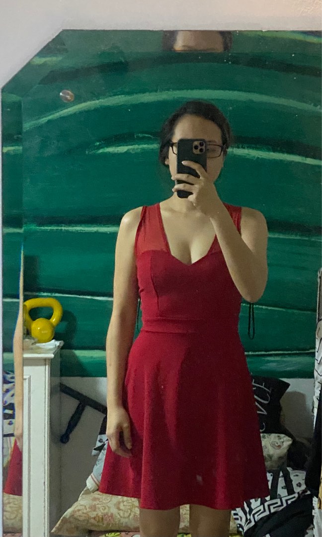 chinese dress ladies Cutout Cami Maxi Dress in red-swatch