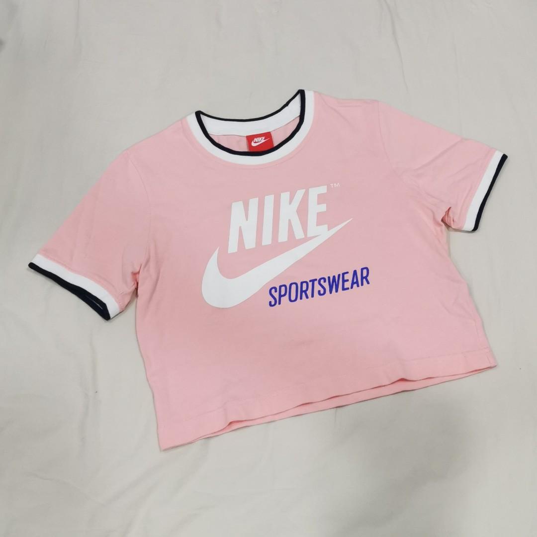 Red nike clearance crop top