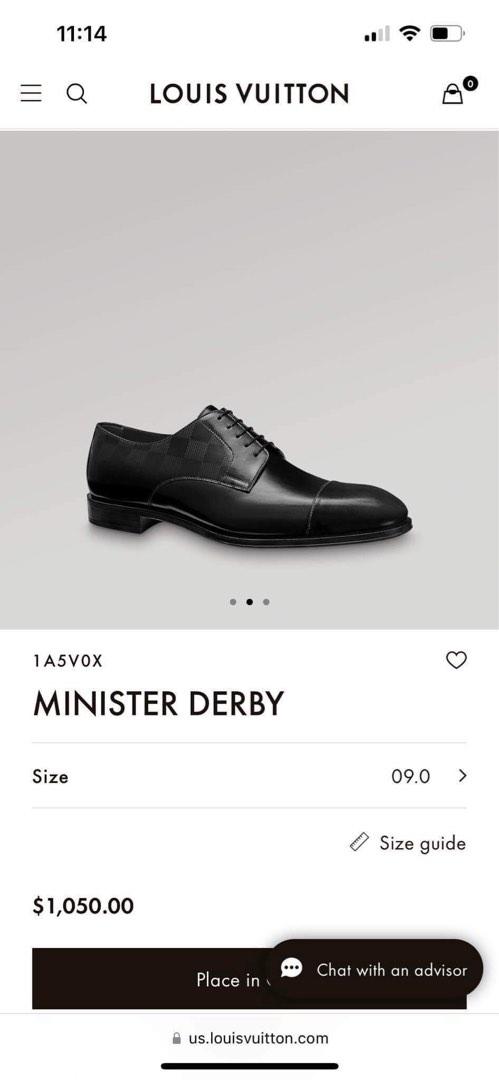 Louis Vuitton Minister Derby Grey. Size 09.0
