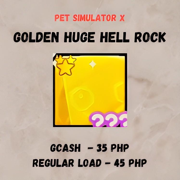 NEW! Exclusive Golden Huge Hell Rock GHHR Pet Sim Simulator X PSX Roblox  Game