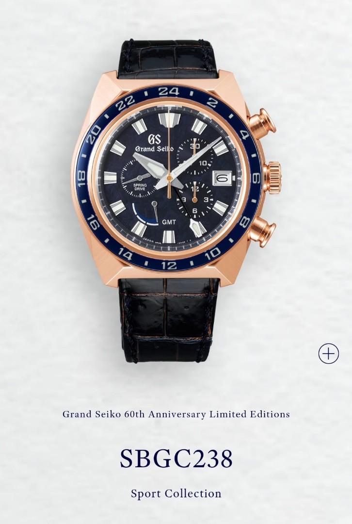 Grand Seiko 60th Anniversary Limited Edition Spring Drive Chronograph GMT  SBGC238, Luxury, Watches on Carousell