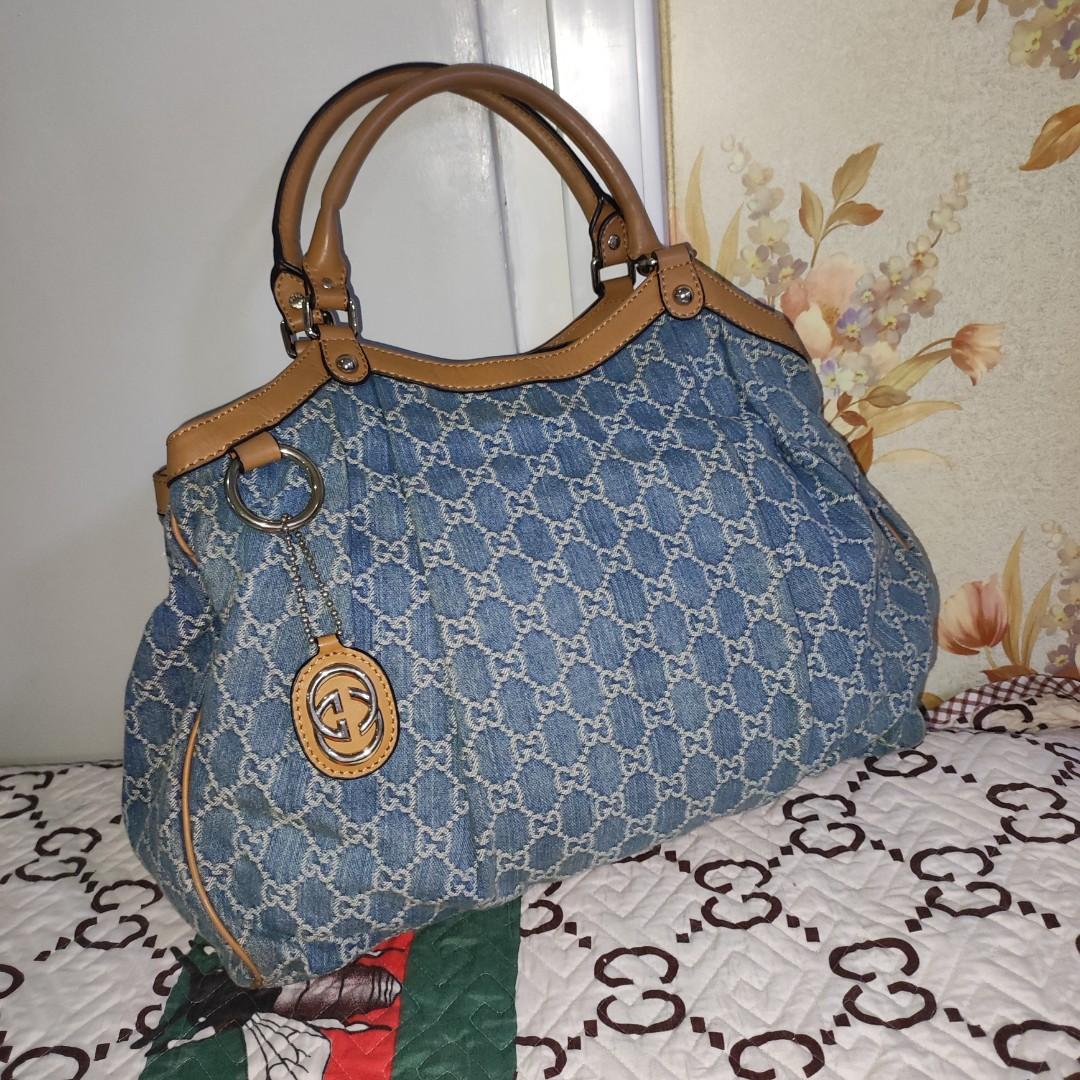 🇯🇵Gucci Denim Large Sukey Tote, Luxury, Bags & Wallets on Carousell
