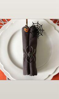 Halloween Spider Napkin Ring Holder - Set of 6