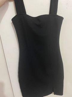 H&M bodycon cami black sexy dress with slit