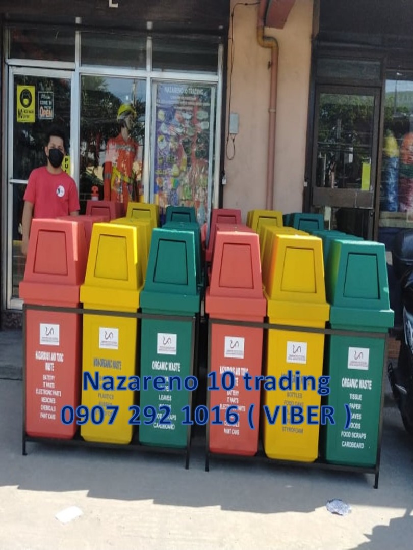 Hooded bin trash bin segregation 321, Furniture & Home Living, Cleaning