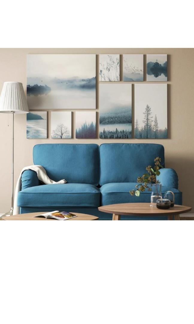 IKEA 9 Piece Wall Collage Blue, Furniture & Home Living, Home Decor
