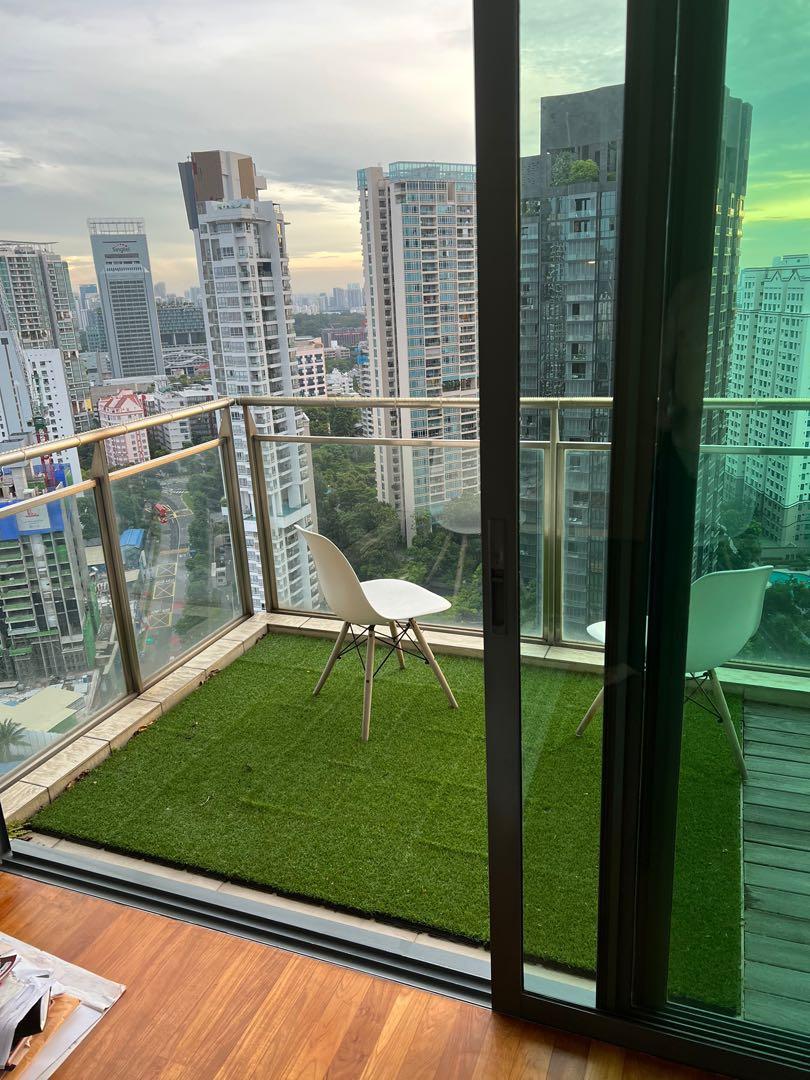 IKEA Runnen 35x pieces artificial fake grass tiles, Furniture & Home