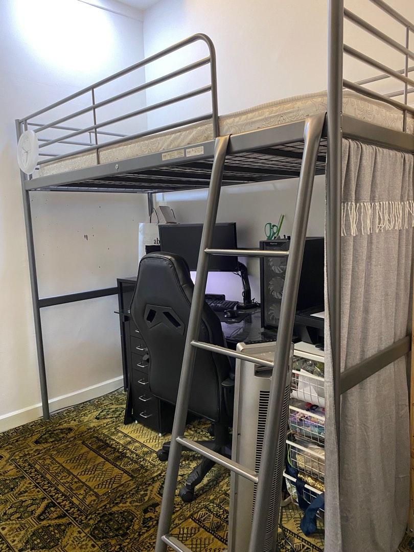 Ikea Svarta Loft Bed, Katil Tingkat Ikea, Furniture & Home Living