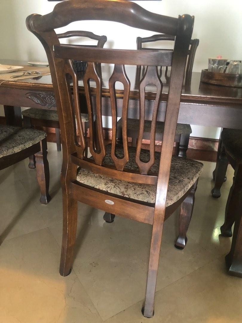 Indonesian dining table with 6 chairs , Furniture & Home Living