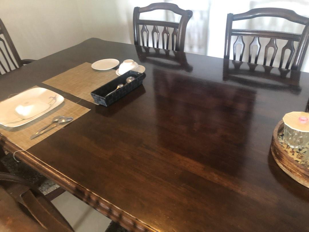 Indonesian dining table with 6 chairs , Furniture & Home Living