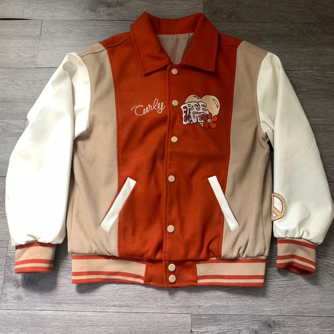 Jaded London Varsity Jacket (Wool and Leather Materialss), Fesyen Pria