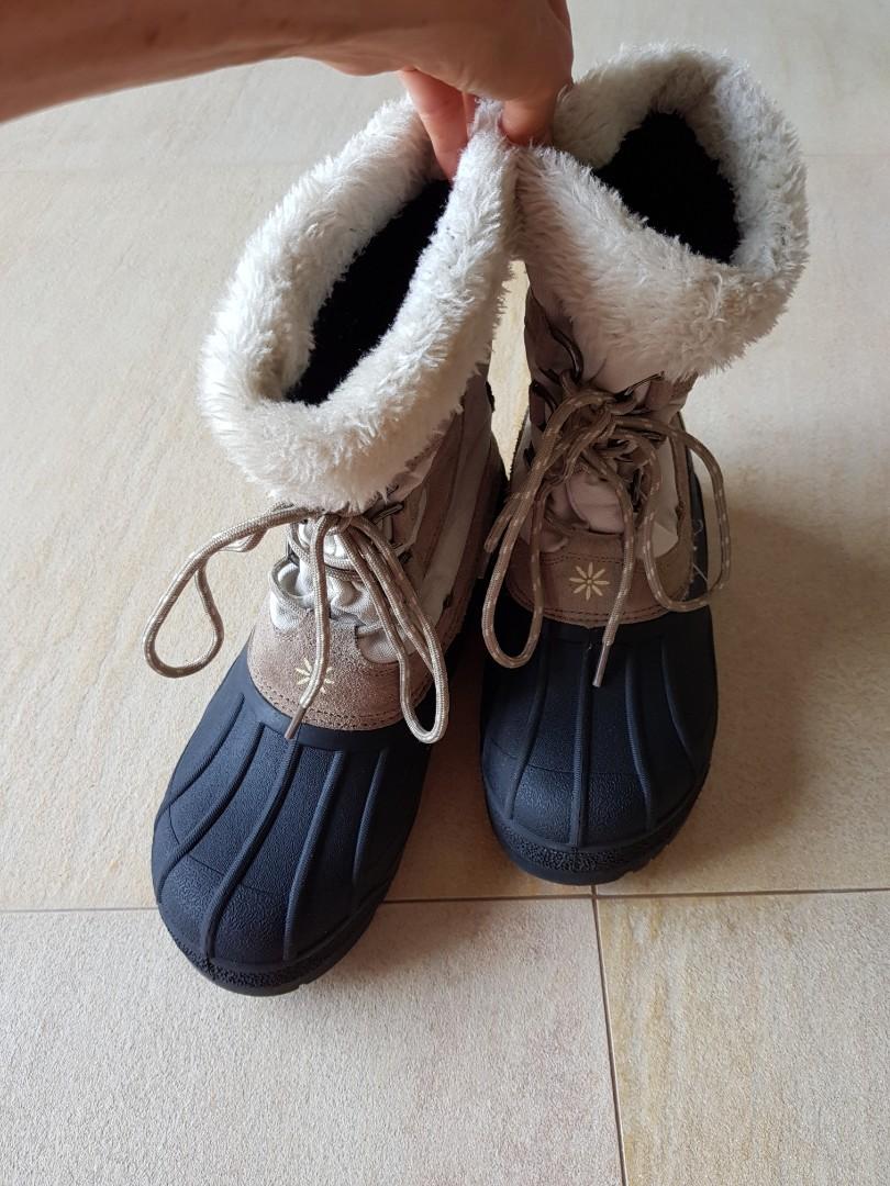 LADIES GIRLS WINTER SKI SNOWBOARD HIKING FURRY BOOTS WATERPROOF