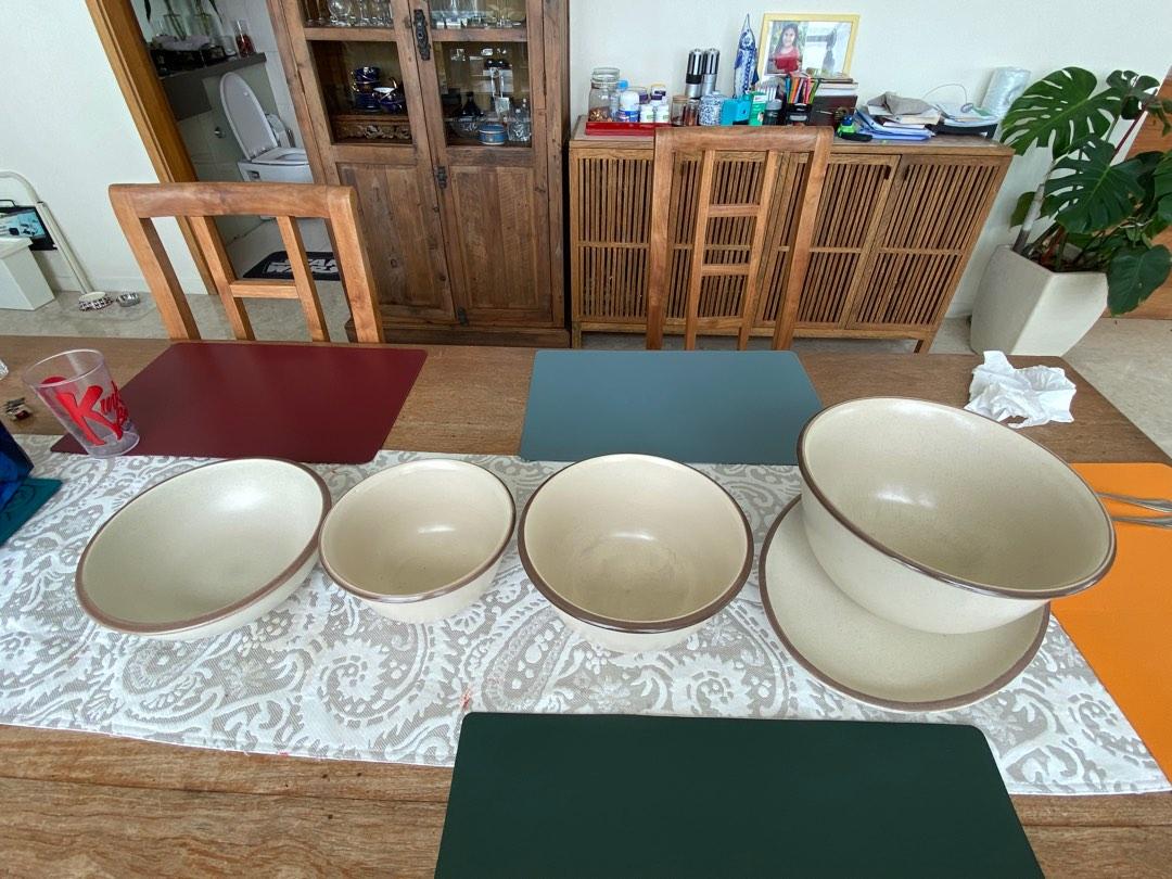 Large dinner serving bowls and plate, Furniture & Home Living, Kitchenware & Tableware