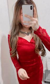 long dress merah