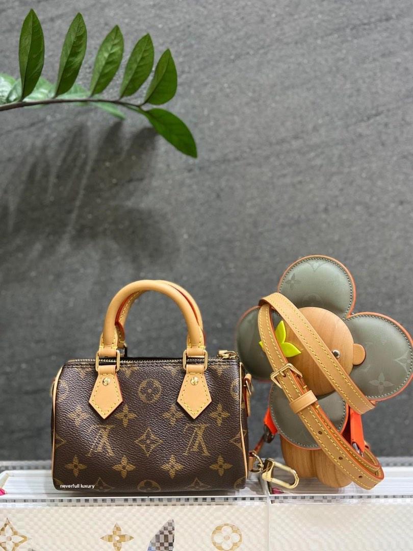 LV Nano Speedy Monogram canvas/cowhide leather trim GHW, Luxury, Bags &  Wallets on Carousell