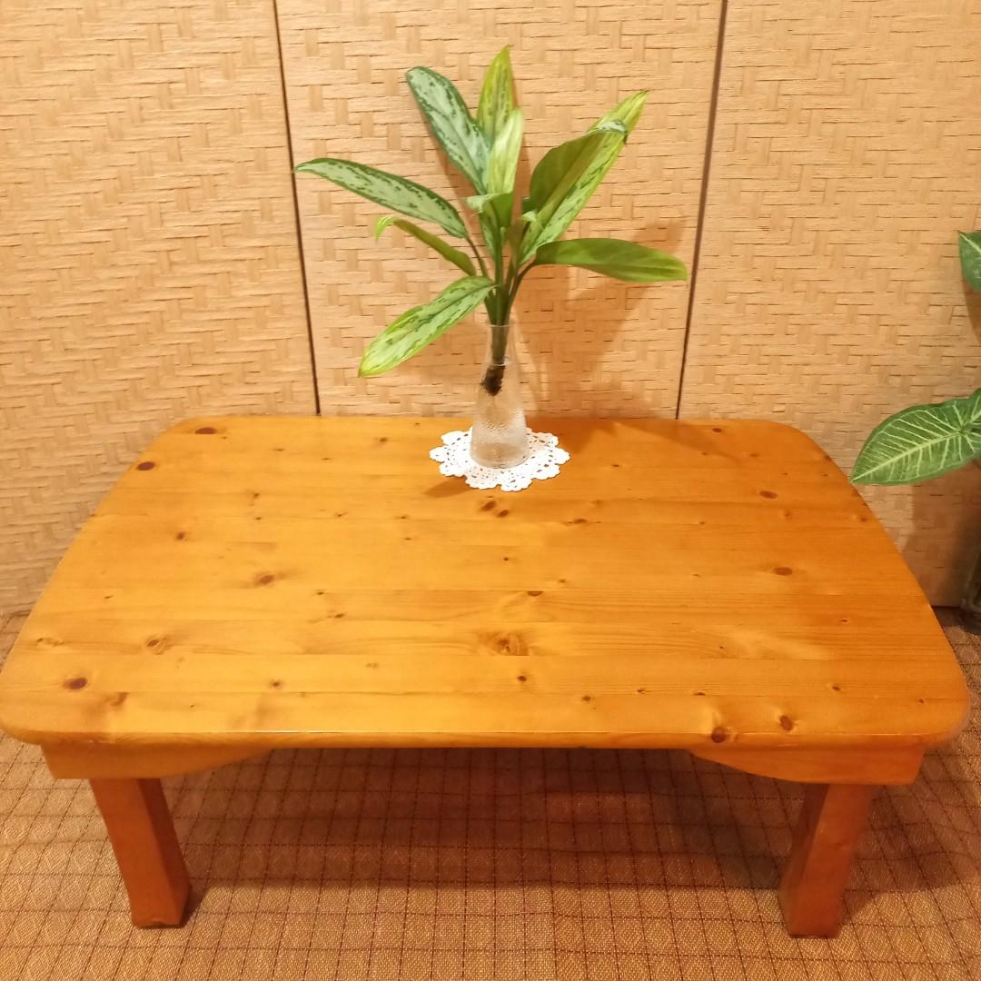 Low Japanese dining table solid wood folding center table farmhouse