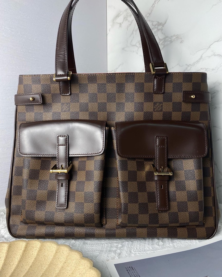 Louis Vuitton Damier Ebene Uzes Canvas Tote Bag (pre-owned) in Brown