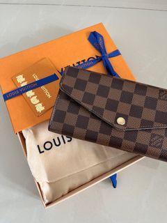 Louis Vuitton Lv Ghw Sarah Wallet Damier Azur Pink Beige