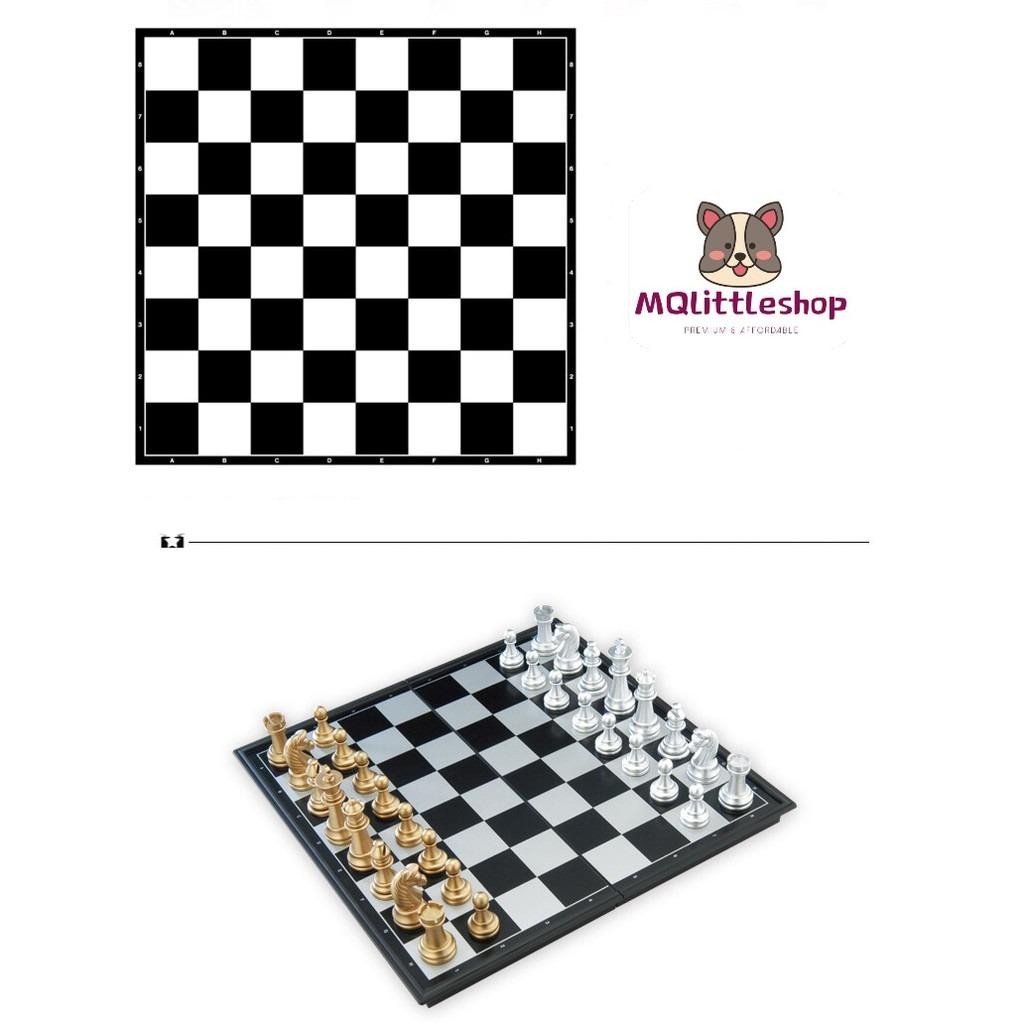 English Chess Set Foldable Board Define and Solid Gold And