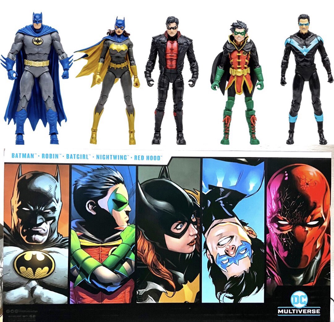 Fixed price) Box set Mcfarlane Batman Family 5 pack Batgirl Jason Red Hood Robin  Nightwing, Hobbies & Toys, Toys & Games on Carousell