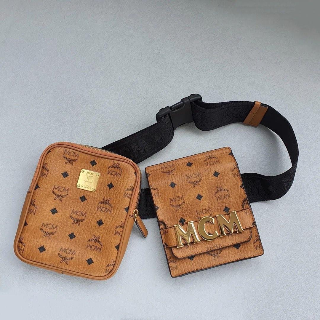 MCM shark double logo belt bag