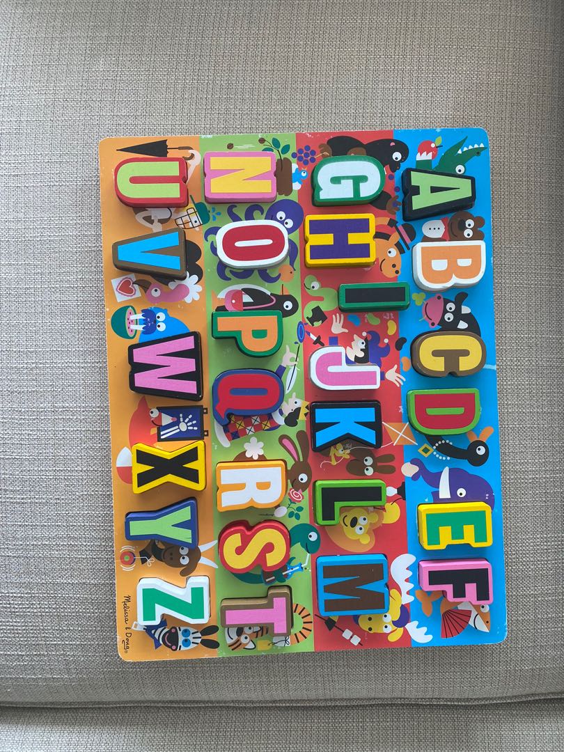 Melissa & Doug Jumbo ABC Chunky Wooden Puzzle, Hobbies & Toys, Toys