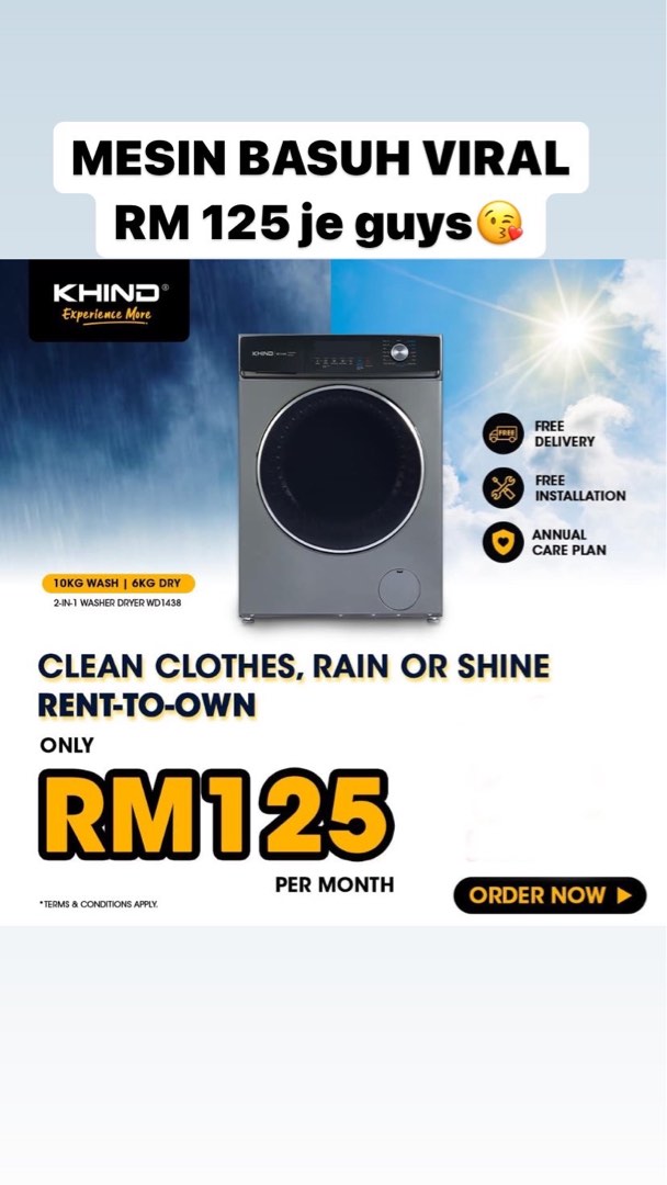 MESIN WASHER DRYER VIRAL GUYS RM 125 FREE SHIPPING ️ ️, TV & Home