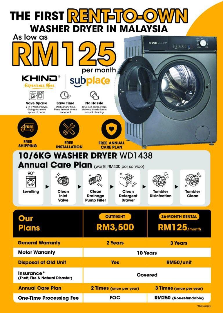 MESIN WASHER DRYER VIRAL GUYS RM 125 FREE SHIPPING ️ ️, TV & Home