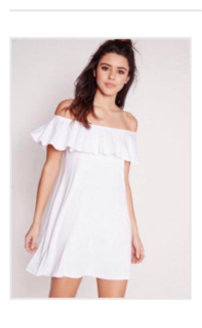 Missguided white online frill dress