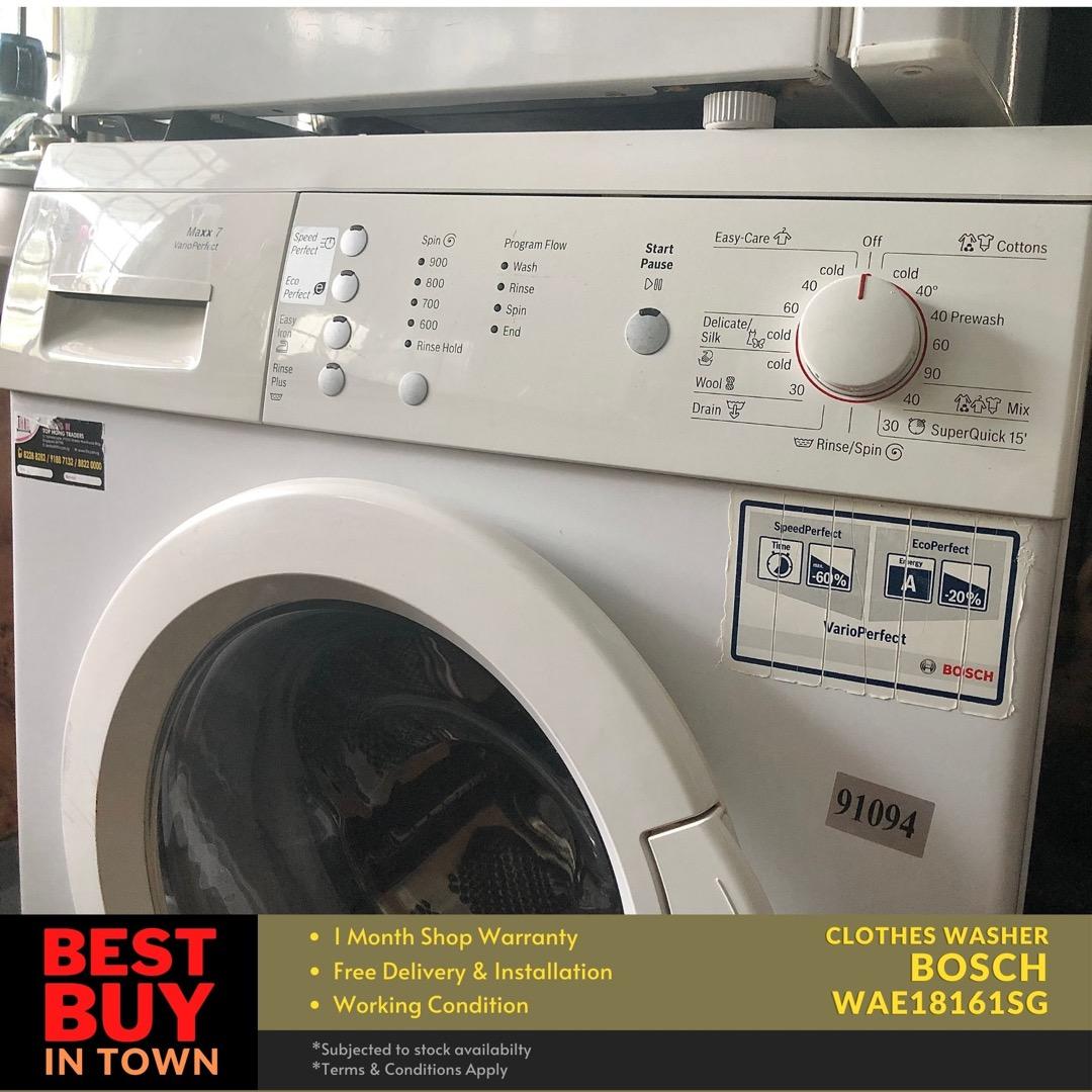 MUST BUY! BOSCH 7KG FrontLoader Washing Machine WAE18161SG (90149), TV