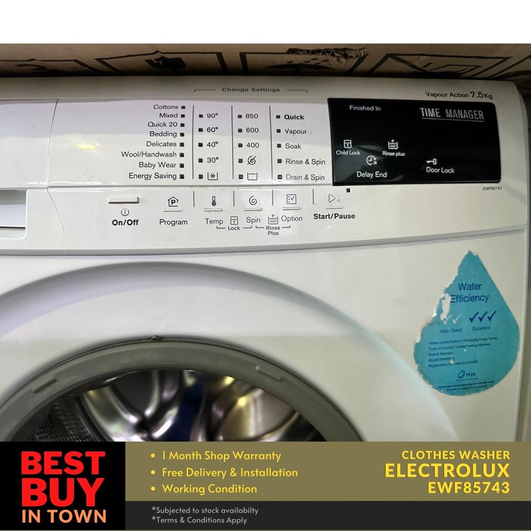 MUST BUY! ELECTROLUX 7.5KG FrontLoad Washing Machine EWF85743 (87132